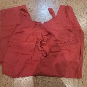 Isabel maternity romper, coral color